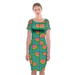 Tiled Circular Gradients Classic Short Sleeve Midi Dress by linceazul