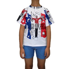 Marine Le Pen Kids  Short Sleeve Swimwear by Valentinaart