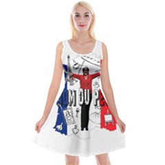 Marine Le Pen Reversible Velvet Sleeveless Dress by Valentinaart