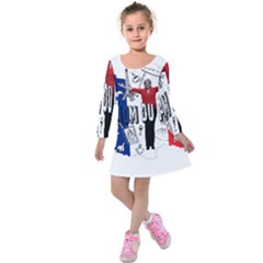 Marine Le Pen Kids  Long Sleeve Velvet Dress by Valentinaart