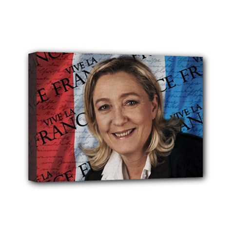 Marine Le Pen Mini Canvas 7  X 5  by Valentinaart