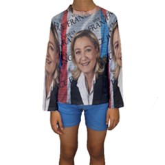 Marine Le Pen Kids  Long Sleeve Swimwear by Valentinaart