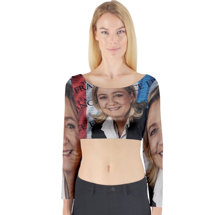 Marine Le Pen Long Sleeve Crop Top