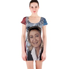 Marine Le Pen Short Sleeve Bodycon Dress by Valentinaart