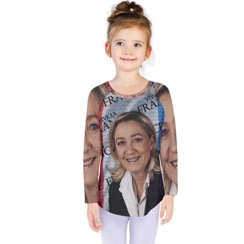 Marine Le Pen Kids  Long Sleeve Tee by Valentinaart