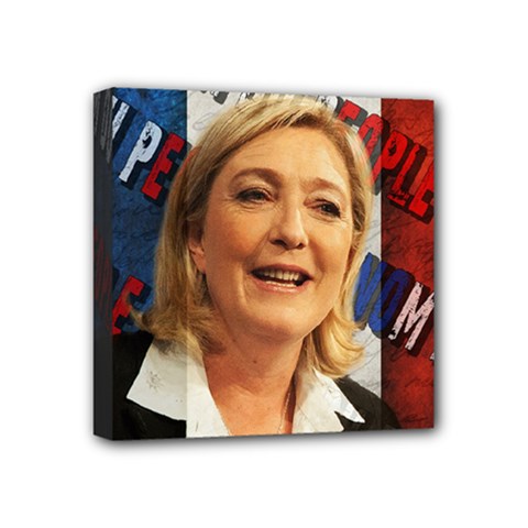 Marine Le Pen Mini Canvas 4  X 4  by Valentinaart