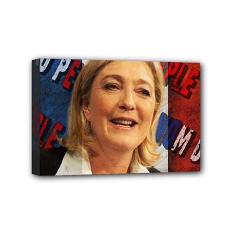 Marine Le Pen Mini Canvas 6  X 4  by Valentinaart