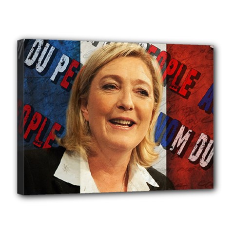 Marine Le Pen Canvas 16  X 12  by Valentinaart