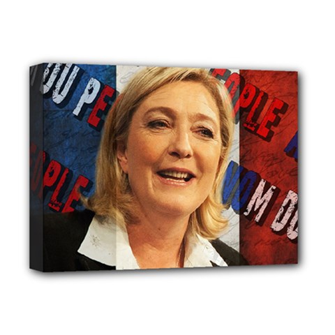 Marine Le Pen Deluxe Canvas 16  X 12   by Valentinaart