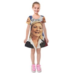 Marine Le Pen Kids  Short Sleeve Velvet Dress by Valentinaart