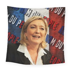 Marine Le Pen Square Tapestry (large) by Valentinaart