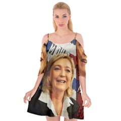 Marine Le Pen Cutout Spaghetti Strap Chiffon Dress