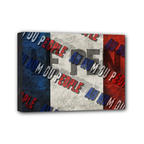 Marine Le Pen Mini Canvas 7  X 5  by Valentinaart