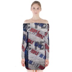 Marine Le Pen Long Sleeve Off Shoulder Dress by Valentinaart