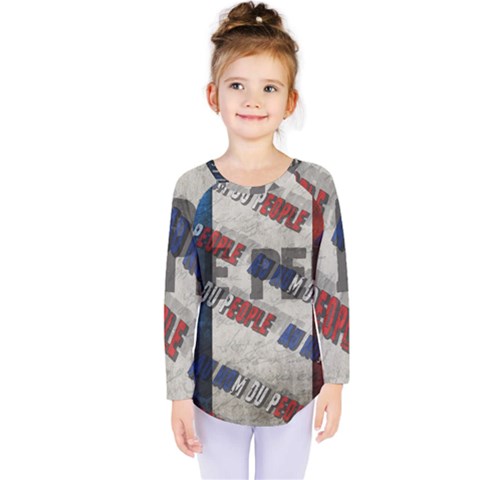 Marine Le Pen Kids  Long Sleeve Tee by Valentinaart