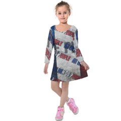 Marine Le Pen Kids  Long Sleeve Velvet Dress by Valentinaart