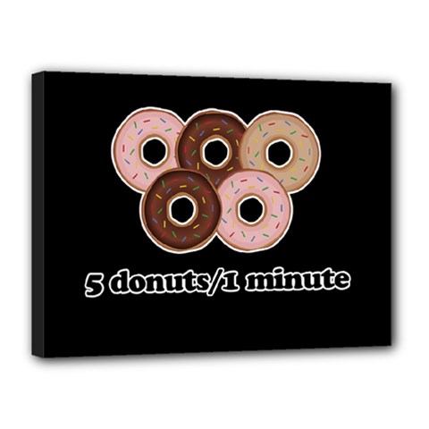 Five Donuts In One Minute  Canvas 16  X 12  by Valentinaart