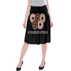 Five Donuts In One Minute  Midi Beach Skirt by Valentinaart