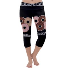 Five Donuts In One Minute  Capri Yoga Leggings by Valentinaart