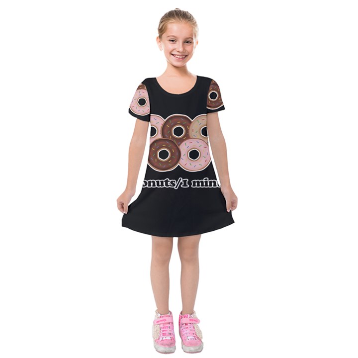 Five donuts in one minute  Kids  Short Sleeve Velvet Dress