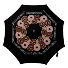 Five Donuts In One Minute  Hook Handle Umbrellas (small) by Valentinaart