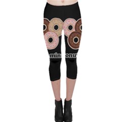 Five Donuts In One Minute  Capri Leggings  by Valentinaart