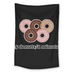 Five Donuts In One Minute  Large Tapestry