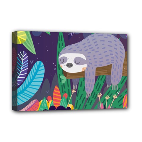 Sloth In Nature Deluxe Canvas 18  X 12   by Mjdaluz