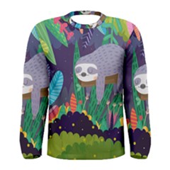 Sloth In Nature Men s Long Sleeve Tee by Mjdaluz