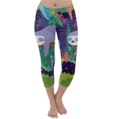 Sloth In Nature Capri Winter Leggings  by Mjdaluz