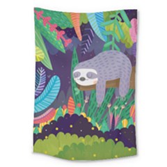 Sloth In Nature Large Tapestry by Mjdaluz