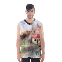 Old Spanish Village Men s Basketball Tank Top by digitaldivadesigns