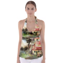 Old Spanish Village Babydoll Tankini Top by digitaldivadesigns