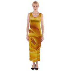 Kellytvgear Yellow Flower  Fitted Maxi Dress