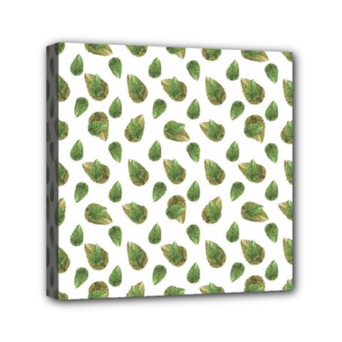 Leaves Motif Nature Pattern Mini Canvas 6  X 6 