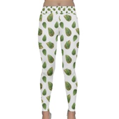 Leaves Motif Nature Pattern Classic Yoga Leggings by dflcprintsclothing