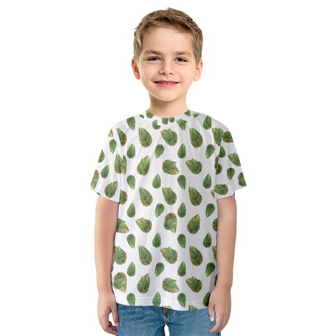 Leaves Motif Nature Pattern Kids  Sport Mesh Tee by dflcprintsclothing