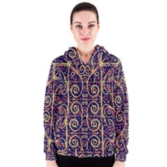 Tribal Ornate Pattern Women s Zipper Hoodie by dflcprintsclothing