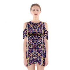 Tribal Ornate Pattern Shoulder Cutout One Piece by dflcprintsclothing