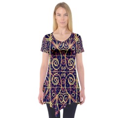 Tribal Ornate Pattern Short Sleeve Tunic 