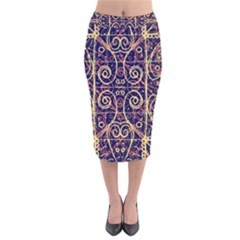 Tribal Ornate Pattern Velvet Midi Pencil Skirt by dflcprintsclothing