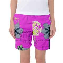 Flowers And Squares        Women s Basketball Shorts by LalyLauraFLM