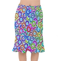 Colorful Ovals                  Short Mermaid Skirt by LalyLauraFLM