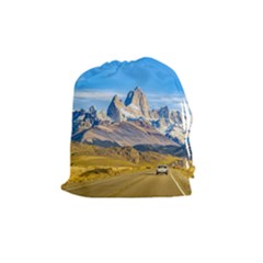 Snowy Andes Mountains, El Chalten, Argentina Drawstring Pouches (medium)  by dflcprints