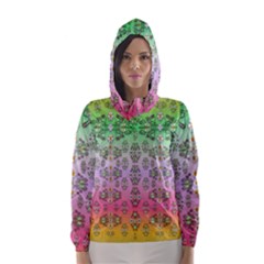 Summer Bloom In Festive Mood Hooded Wind Breaker (women) by pepitasart