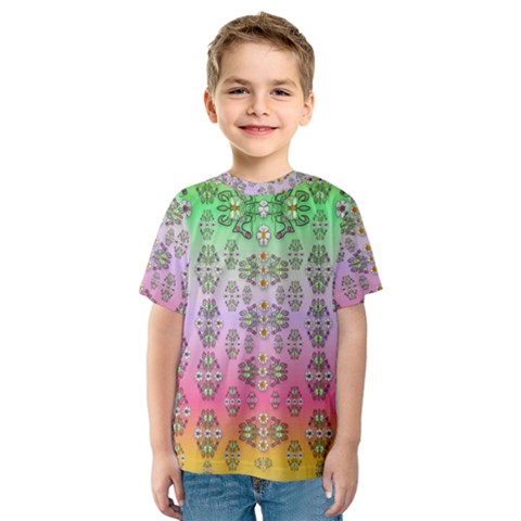 Summer Bloom In Festive Mood Kids  Sport Mesh Tee by pepitasart