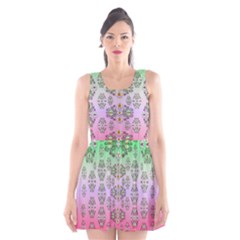 Summer Bloom In Festive Mood Scoop Neck Skater Dress by pepitasart