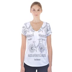 Amsterdam Short Sleeve Front Detail Top by Valentinaart