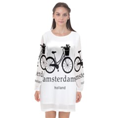 Amsterdam Long Sleeve Chiffon Shift Dress 