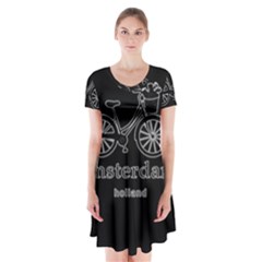 Amsterdam Short Sleeve V-neck Flare Dress